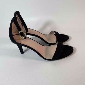 H&M Stiletto Heels Ankle & Toe Straps Black Suede